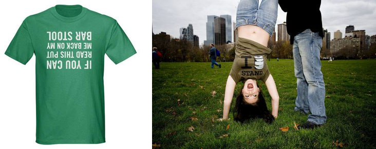 Тренд осени 2011 - Футболки с перевернутыми надписями Тренд осени 2011 - Футболки с перевернутыми надписями