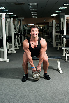 Комплекс упражнений с гирей, становая тяга с гирей Комплекс упражнений с гирей, становая тяга с гирей