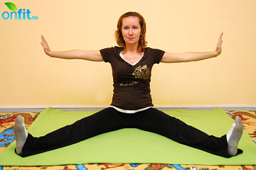 Исходное положение упражнения для беременных в 1-м триместре «Пила» Исходное положение упражнения для беременных в 1-м триместре «Пила»